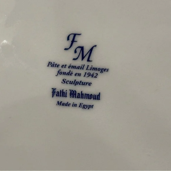 LIMOGES - FM Fathi Mahmoud Made in Egypt Square Plate 10”5 - Picture 5 of 9